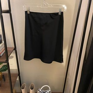TOPSHOP black satin mini skirt
